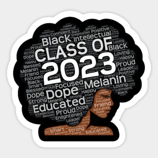 Class of 2023 Black Woman Afro Sticker